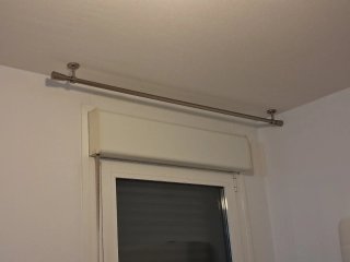 Barra para cortinas metálica plateada