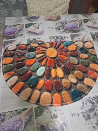 Alfombra Decorativa Estampado Piedras