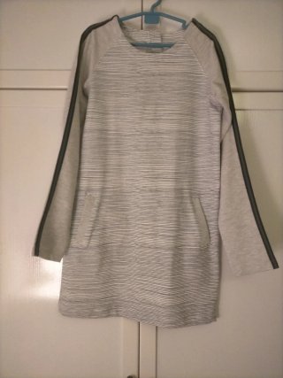 Vestido de algodón a rayas manga larga