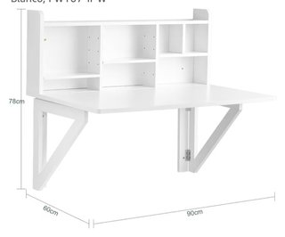Escritorio Plegable de Pared Blanco