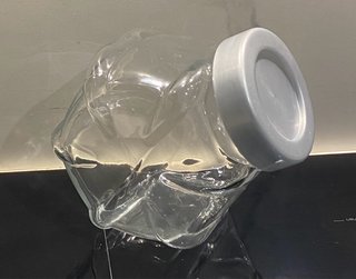 Bote de cristal con tapa