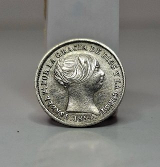Moneda 1 Real 1854 Isabel II España 🇪🇸