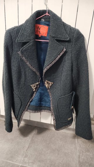 Chaqueta de vestir Ana Conde verde azulado