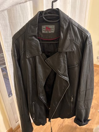 Chaqueta de cuero negra SFR Urban