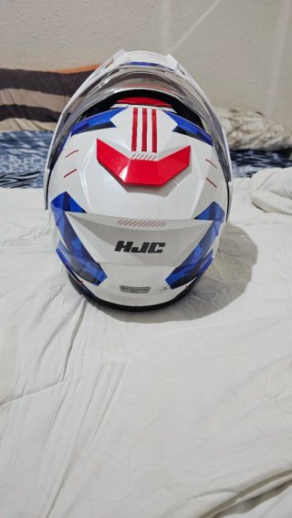Casco HJC Blanco, Azul y Rojo