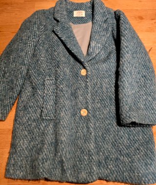 Abrigo de lana Zara verde agua para niña