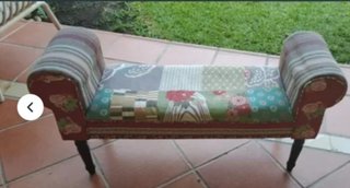 Banco de pie de cama estilo patchwork