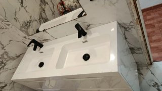 Mueble de Lavabo Doble con Grifos
