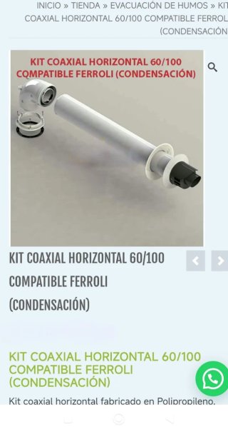 Kit Coaxial Horizontal 60/100 Ferroli