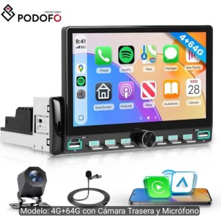 Pantalla Coche Podofo 4+64GB con Cámara