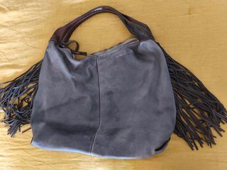 Bolso Caterina Lucchi de Piel Gris y cuero marrón