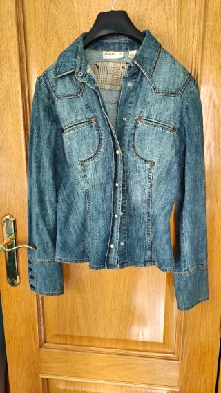 Camisa vaquera Mango azul talla S