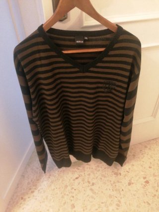 Jersey Hergo Rayas Negro y Verde Talla XXL