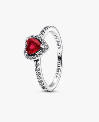 Anillo Pandora Corazón Rojo