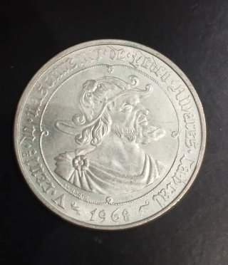 Moneda de Plata Portugal 1968,50 Escudos (Cabral)