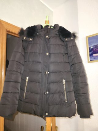 Abrigo Negro Stradivarius Talla S