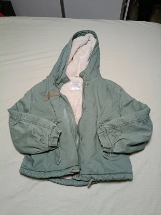 Chaqueta Verde con Forro Borreguito Zara