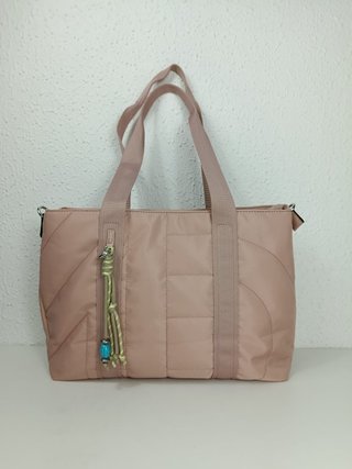 Bolso Tote Acolchado Repelente al Agua Rosa