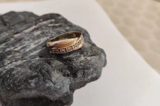 Anillo de plata antiguo con diamantes