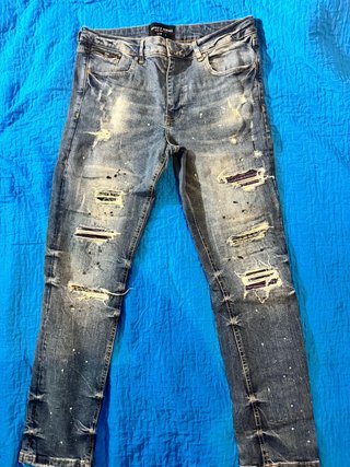 Jeans Supply & Demand strappati blu