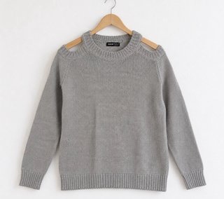 Jersey Gris Hombros Descubiertos SHEIN