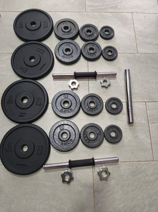 Set de Mancuernas y Discos de Pesas