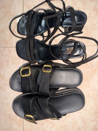 Lote de 2 pares de sandalias negras