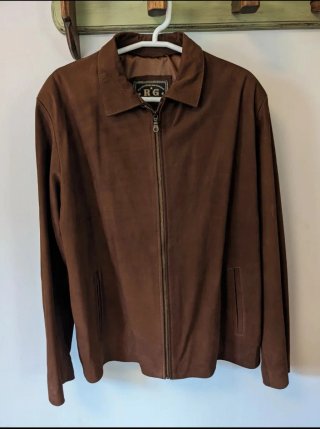 Chaqueta de ante marrón hombre