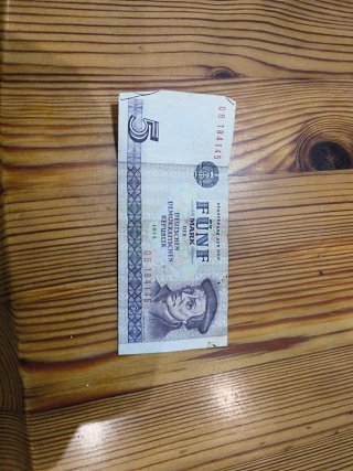 Billete de 5 Marcos DDR 1975 Subasta