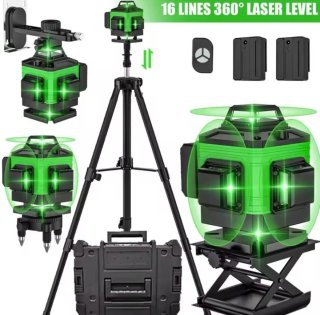 Nivel Láser 360° 16 Líneas 4D set completo