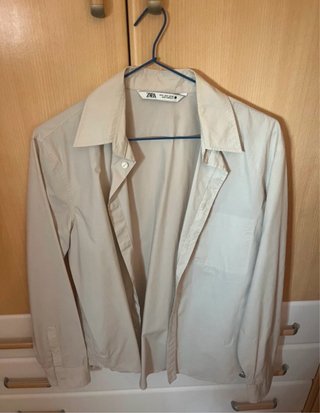 Camisa Oversize Zara Beige