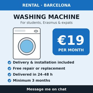 RENTAL washing machine €19/month Barcelona