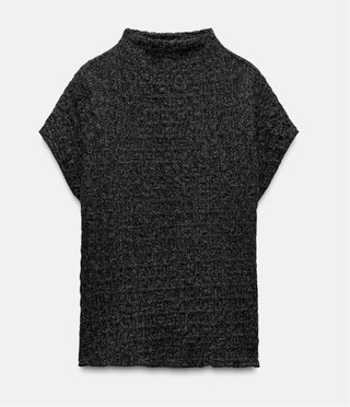Top brillante Zara negro