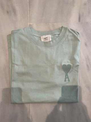 Camiseta Ami Paris Verde Azulado Turquesa