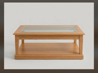 Mesa de centro de madera y cristal