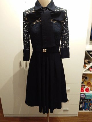 Vestido Vintage con Encaje elastico