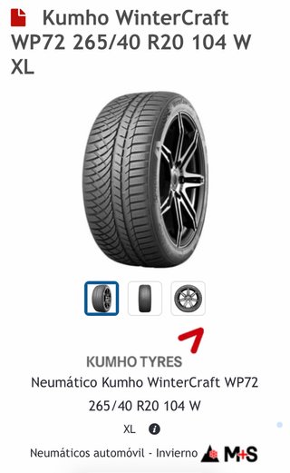 Neumáticos Kumho WinterCraft WP72 265/40 R20