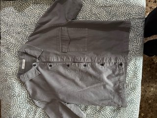 Camisa Vaquera Zara Gris Talla M