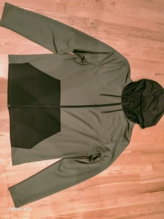 Sudadera con Cremallera Verde y Negra