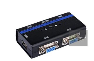 Aisens Conmutador Kvm Vga Usb 1U-2Pc+Cable Negro