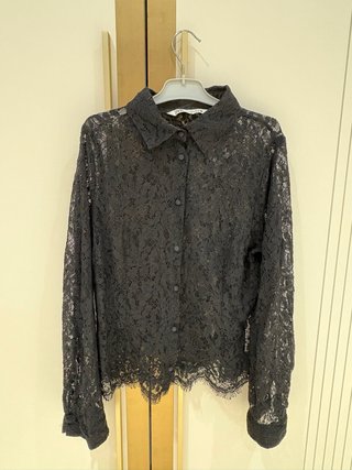 Camisa de encaje negra Zara