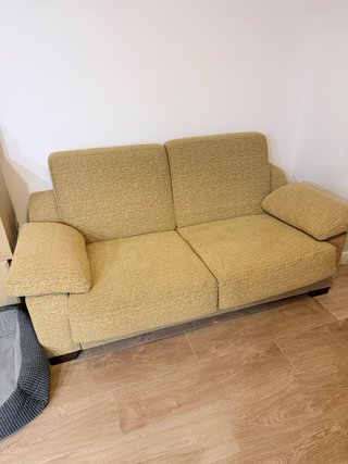 Sofá Cama de Tela Amarillo