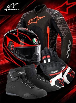 Equipación Motorista Alpinestars y Casco AGV
