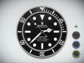 Reloj Pared Negro Buceo Bisel Negro Personalizable