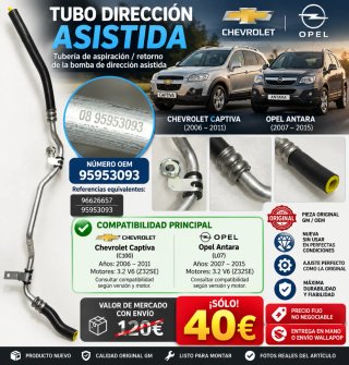 Tubo dirección asistida GM – OEM 95953093
