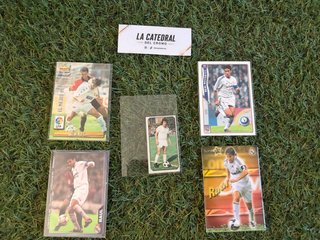 Lote de 5 Cromos de Raúl González y Juanito Madrid