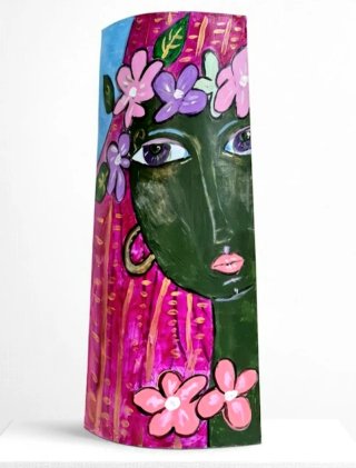 Teja Decorativa Pintada a Mano