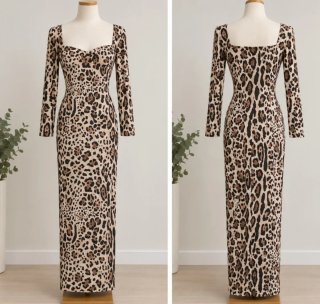 Vestido Largo Animal Print