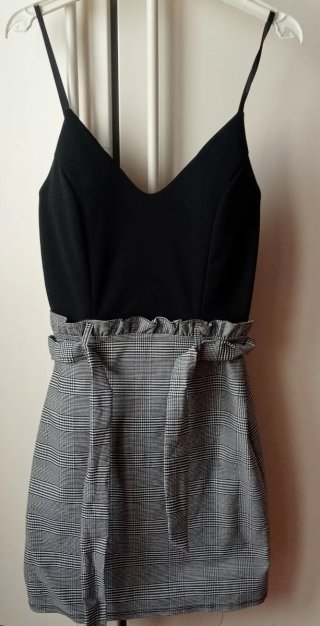 Vestito donna nero e grigio
