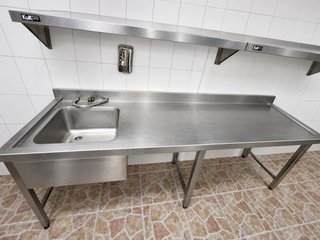 Mesa Fregadero Industrial Acero Inox 2,40m
